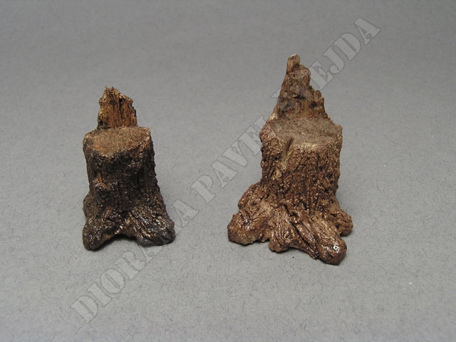 kmeny5.jpg - pařezy v odli&scaron;n&eacute;m zbarven&iacute; se zbytky kůry